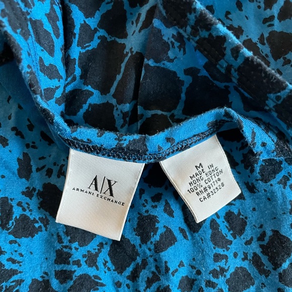 Armani Exchange Sleeveless Blue & Black Top - Picture 3 of 4